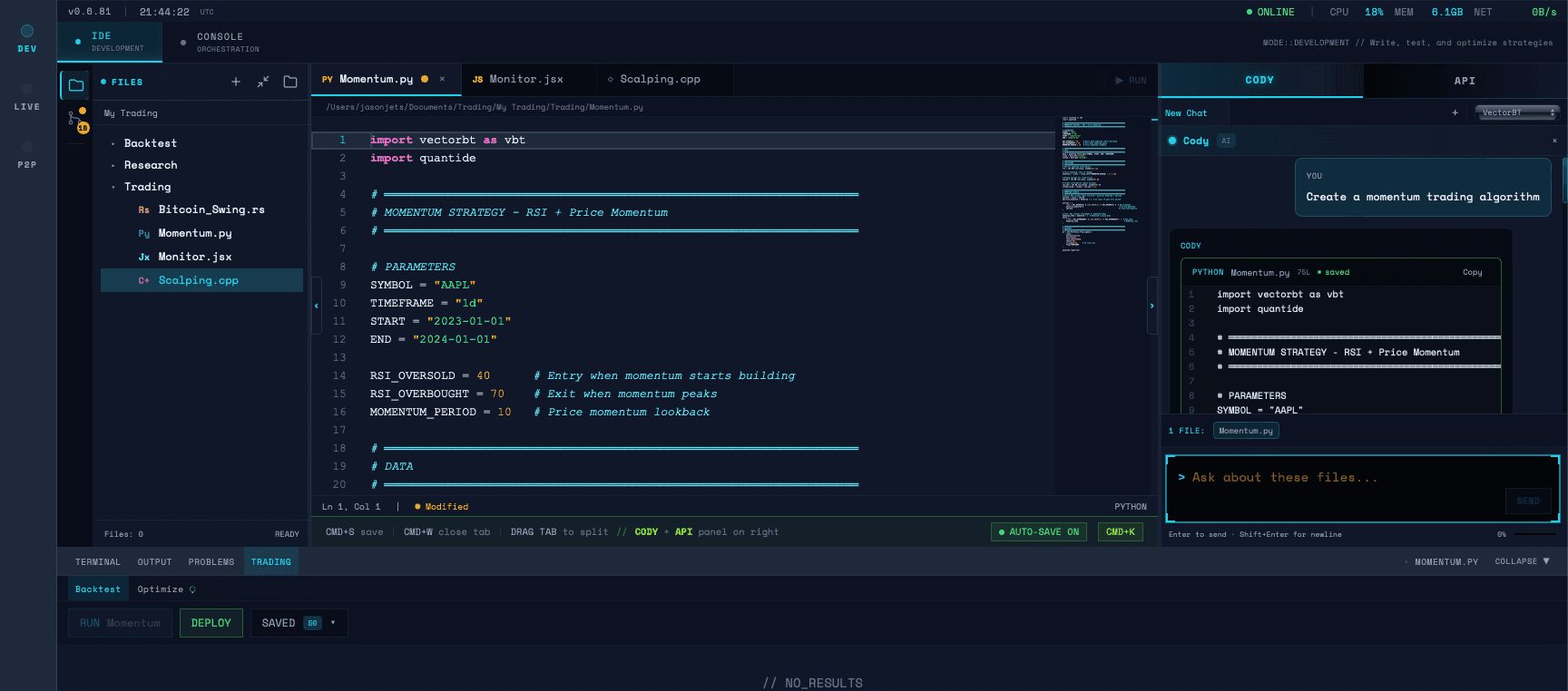 QuantIDE Interface